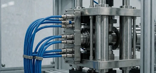 Pneumatic valve terminal with tubing
